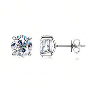6.5mm- Classic Round Moissanite Stud Earrings